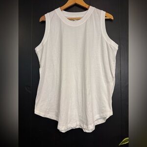 White Sleeveless Muscle Tee